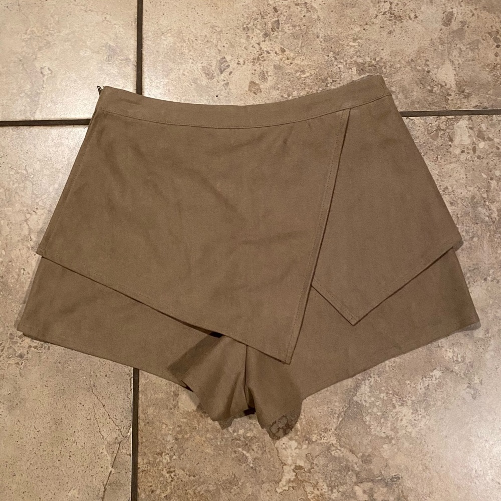 Grey Suede Skort
